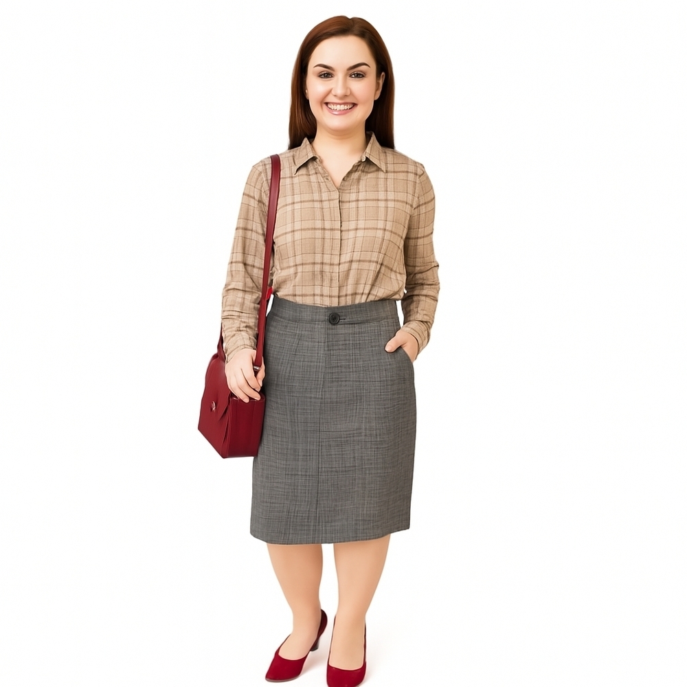 Lord Isaacs Black White Plaid Fall Winter English Scottish Pockets Skirt Midi
